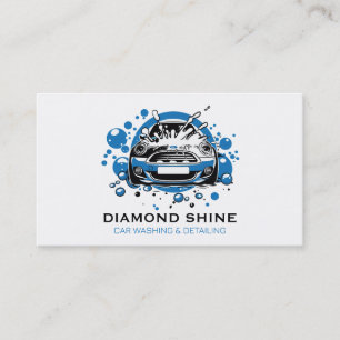 Modern Professional Car Detailing Washing Cleaning Business Card