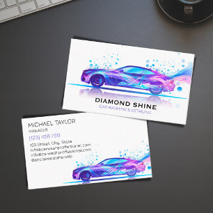 Modern Professional Car Wash Auto Detailing Business Card