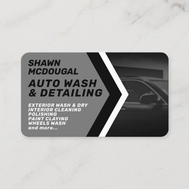 Modern professional car wash inspired  business ca business card (Front)
