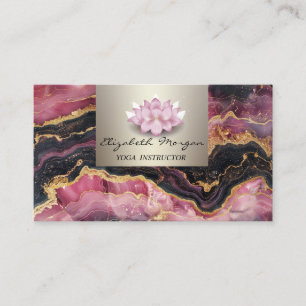 Modern Professional Charming,Lotus,Burgundy Marble Business Card