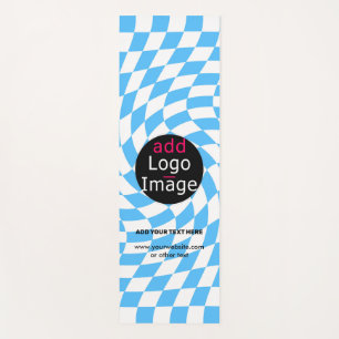 Modern Professional Chic Checker Pale Blue Custom Yoga Mat