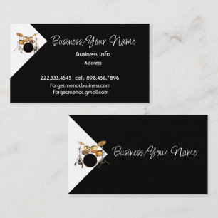 Modern Professional Classic Drum Drummer Music Business Card