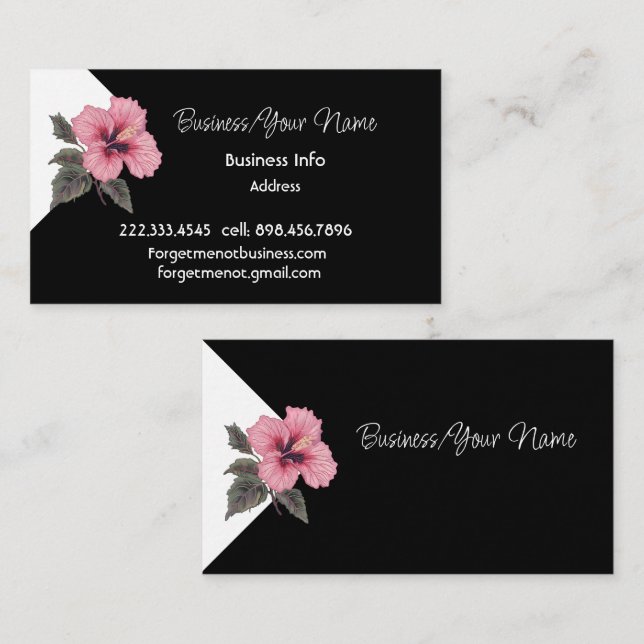 Modern Professional Classic Hibiscus Tropical  Business Card (Front/Back)