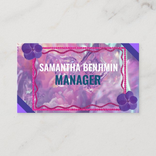 Modern Professional Classic Purple Pink Stylish Business Card (Front)