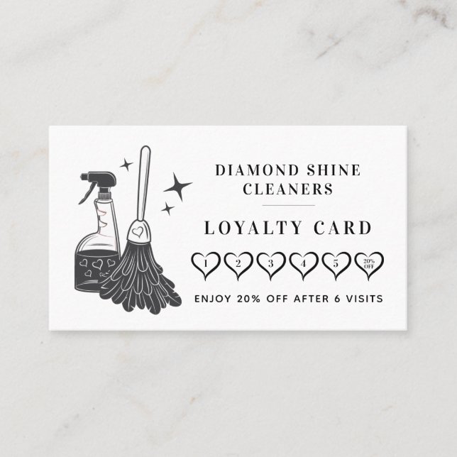 Modern Professional Cleaning Company  Loyalty Card (Front)