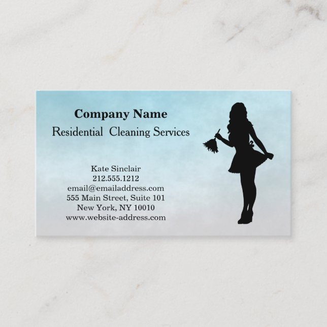 Modern Professional Cleaning Service Business Card (Front)