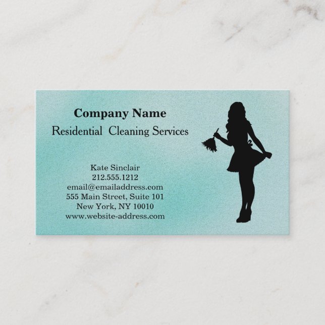 Modern Professional Cleaning Service Business Card (Front)