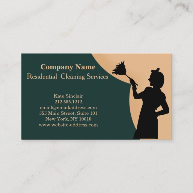 Modern Professional Cleaning Service Business Card (Front)