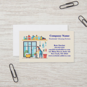 Modern Professional Cleaning Service Business Card