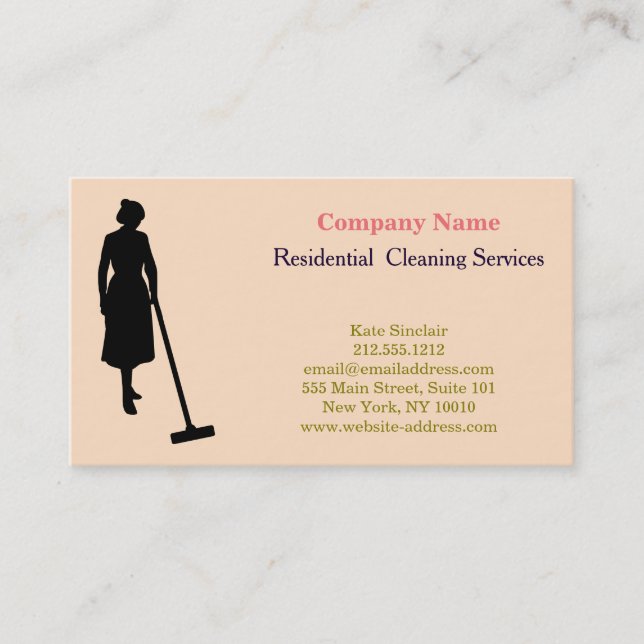 Modern Professional Cleaning Service Business Card (Front)