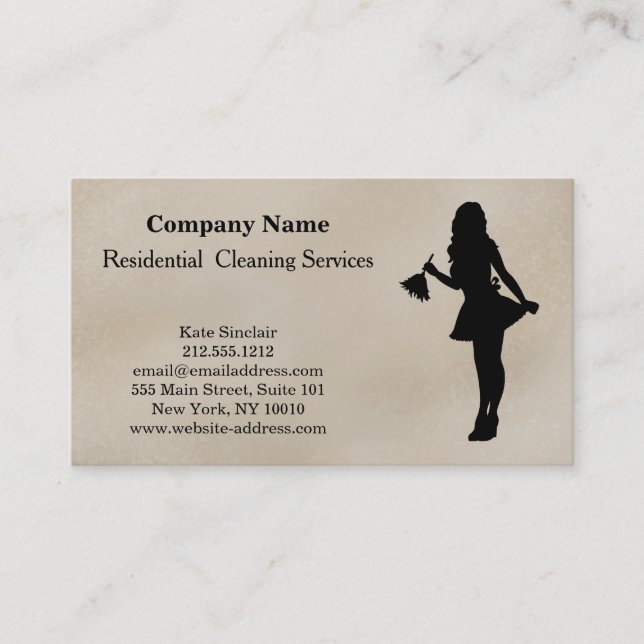 Modern Professional Cleaning Service Business Card (Front)