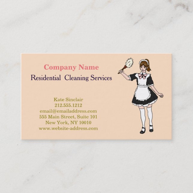 Modern Professional Cleaning Service Business Card (Front)