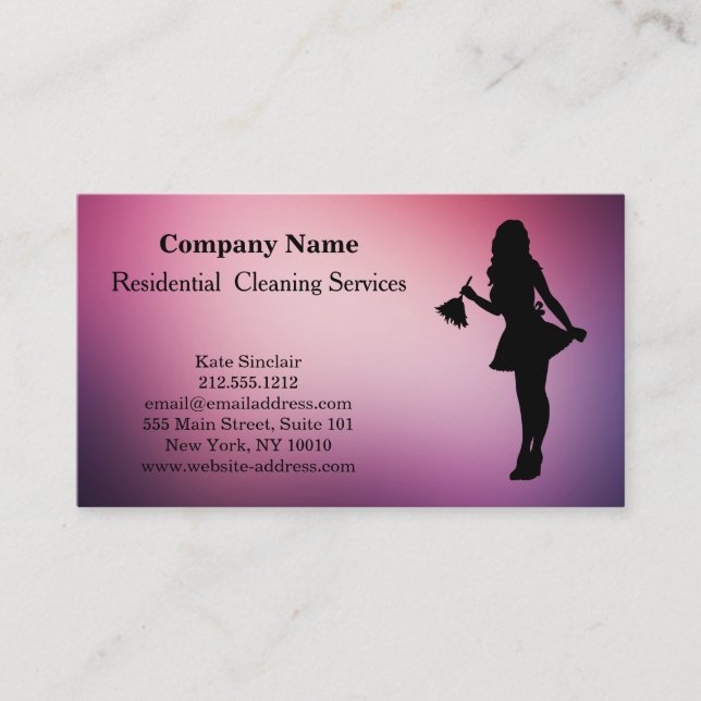 Modern Professional Cleaning Service Business Card (Front)