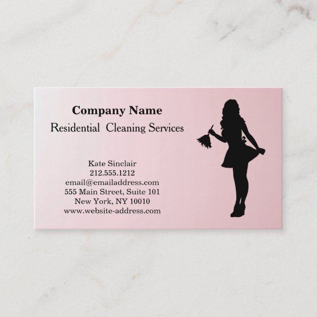 Modern Professional Cleaning Service Business Card (Front)