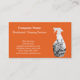 Modern Professional Cleaning Service Spray Bottle Business Card
