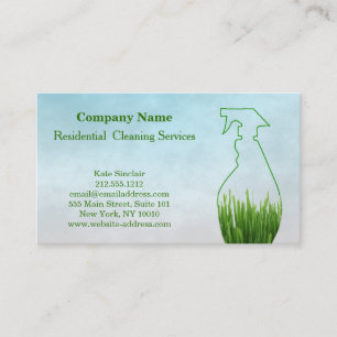 Modern Professional Cleaning Service Spray Bottle Business Card