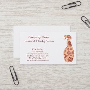 Modern Professional Cleaning Service Spray Bottle Business Card