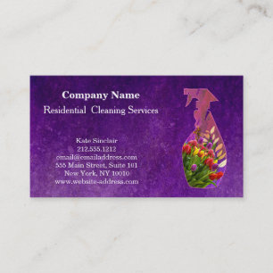 Modern Professional Cleaning Service Spray Bottle Business Card