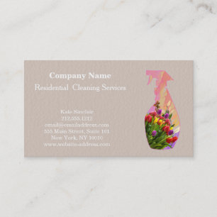 Modern Professional Cleaning Service Spray Bottle Business Card