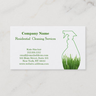 Modern Professional Cleaning Service Spray Bottle Business Card