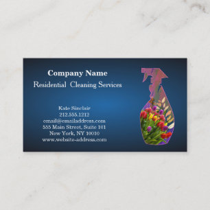 Modern Professional Cleaning Service Spray Bottle Business Card