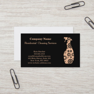 Modern Professional Cleaning Service Spray Bottle Business Card