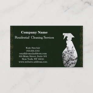 Modern Professional Cleaning Service Spray Bottle  Business Card