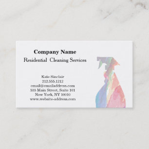 Modern Professional Cleaning Service Spray Bottle Business Card