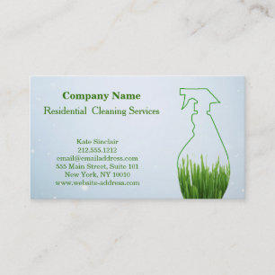 Modern Professional Cleaning Service Spray Bottle Business Card