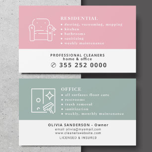 Modern professional cleaning services business card