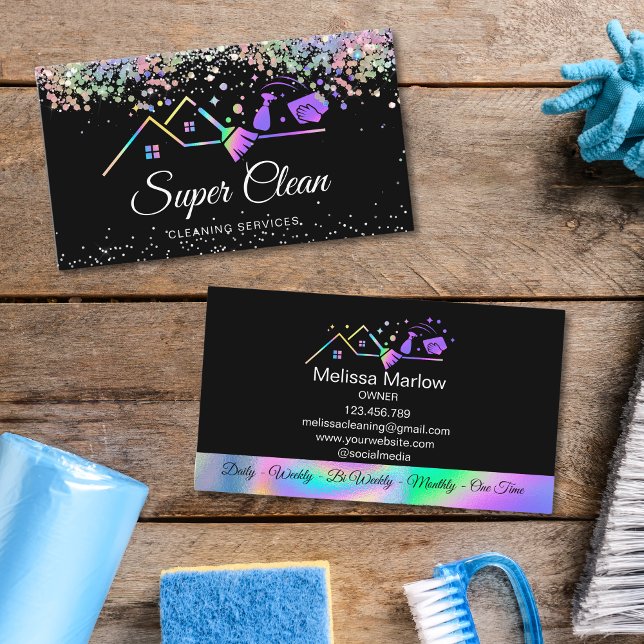 Modern Professional Commercial Cleaning House Business Card (Creator Uploaded)