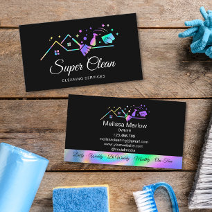 Modern Professional Commercial Cleaning House Business Card