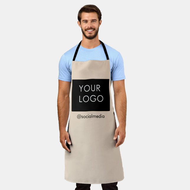 Modern Professional Company Business Logo Beige Apron (Worn)