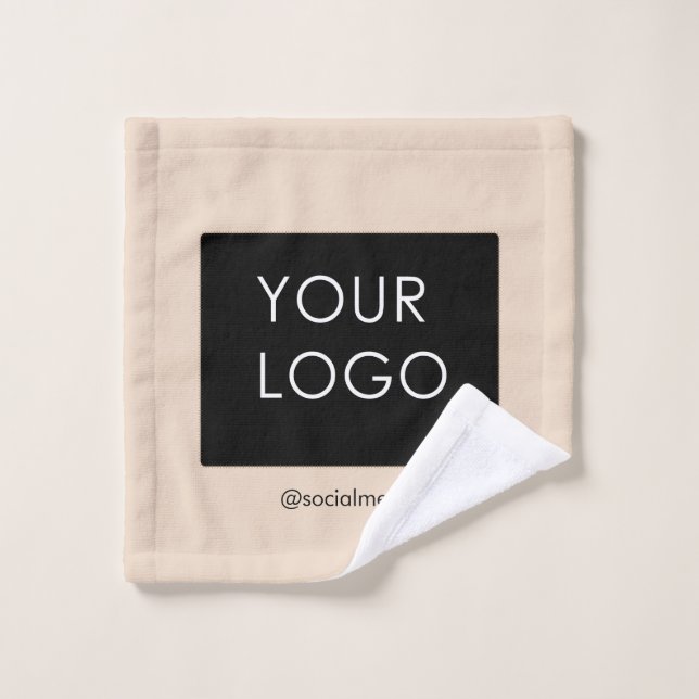 Modern Professional Company Business Logo Beige Wash Cloth (Wash Cloth)