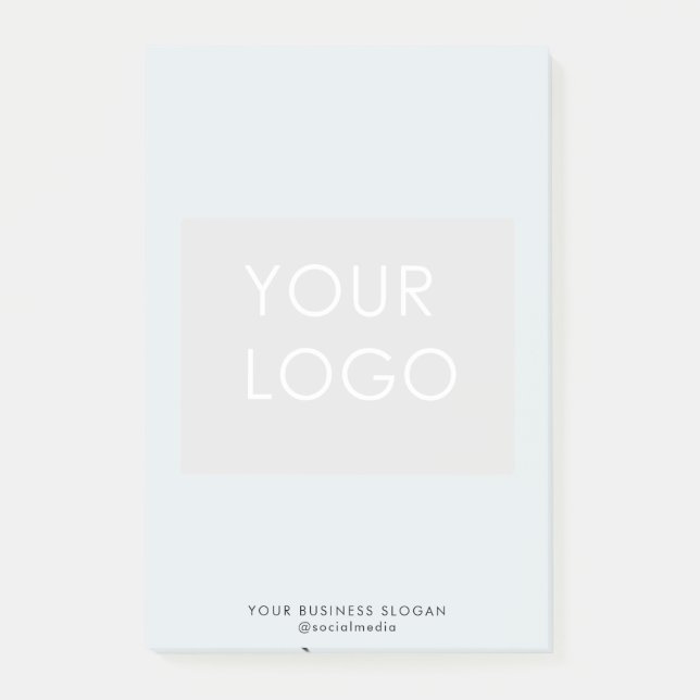 Modern Professional Company Business Logo Blue Post-it Notes (Front)