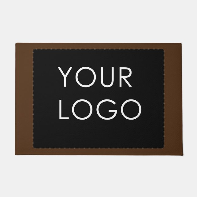 Modern Professional Company Business Logo Brown Doormat (Front)