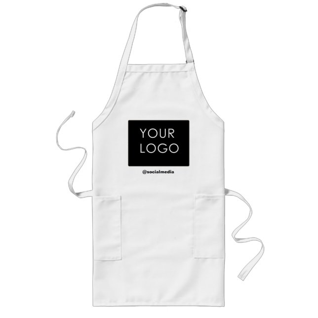 Modern Professional Company Business Logo Long Apron (Front)