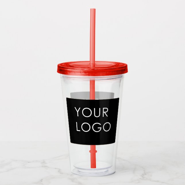 Modern Professional Company Business Logo Promo  Acrylic Tumbler (Front)