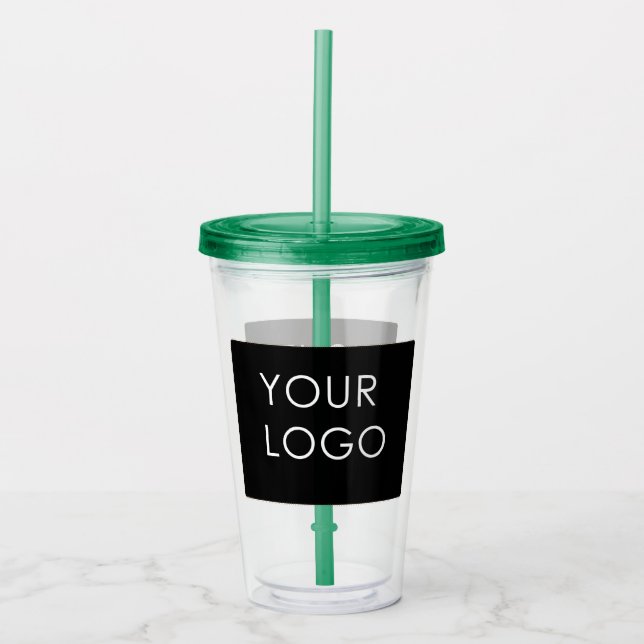 Modern Professional Company Business Logo Promo   Acrylic Tumbler (Front)