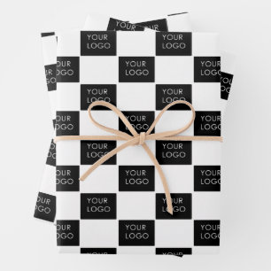 Modern Professional Company Business Logo Promo  Wrapping Paper Sheet