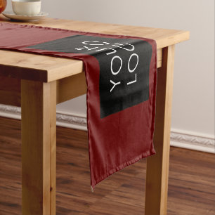 Modern Professional Company Business Logo Red Short Table Runner