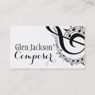 Modern Professional Composer Music Notes Musician Business Card