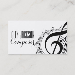 Modern Professional Composer Music Notes Musician Business Card