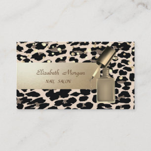 Modern Professional,Confetti,Nail Polish,Leopard Business Card