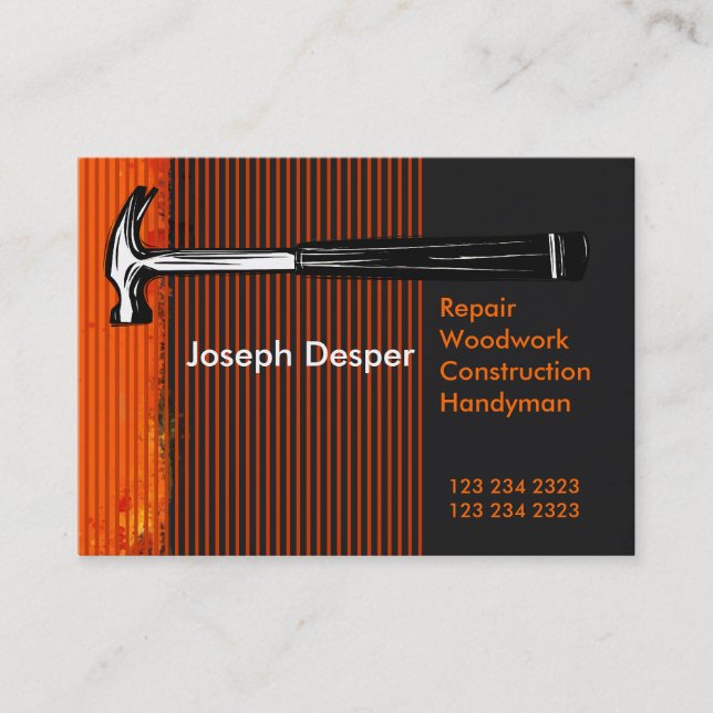 Modern Professional Construction Mr.Handyman Business Card (Front)