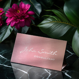 Modern Professional Consultant Pink Rose Gold Foil Business Card