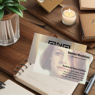 Modern professional contemporary photo QR overlay  Business Card