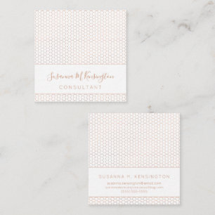 Modern Professional Copper Foil Geometric Hexagon Square Business Card