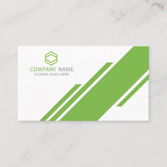 Modern Professional Corporate Green Business Card (Front)