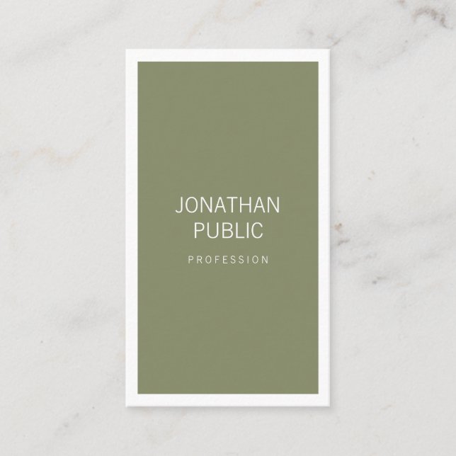Modern Professional Creative Design Clean Plain Business Card (Front)